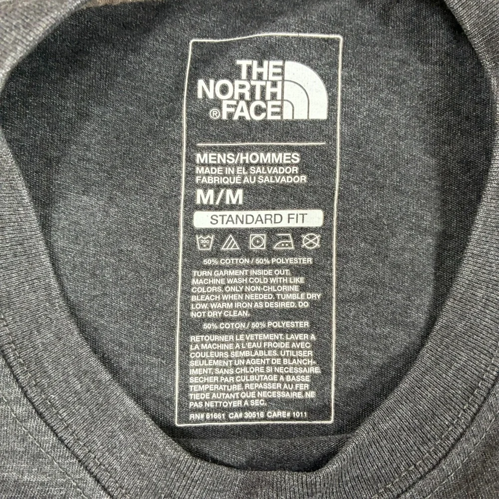 The North Face Graphic Logo T-Shirt Gray Standard Fit Mens Medium Short Sleeve